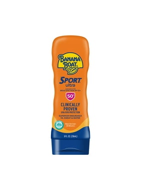 Banana Boat Sport Ultra Sunscreen Lotion 8 Oz, 50 SPF, Reef Friendly Sunblock, Water Resistant (80 Minutes), Superior Endurance VS Sweat & Water