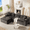 Grey(Left hand facing), variant on Amsleekey 108" Modular Sectional Sofa with Left-Facing Chaise, L-Shape Corduroy Cloud Couch for Living Room, Comfy Sleeper Sofa with 4 Storage Pockets & Tray, Grey