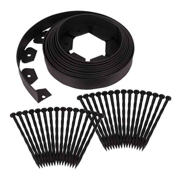 GROWTH TANK 33ft Yard Edging Kit 30 Spikes No Digding Edging Barrier Premium Paver Edging Kit for Driveway Lawn Landscaping Flower Garden Yard