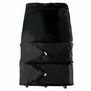K-Cliffs Unisex 36 Inch Black Multi Tiered Collapsible Expandable Wheeled Travel Cargo Duffle Bag with Zippered Pockets