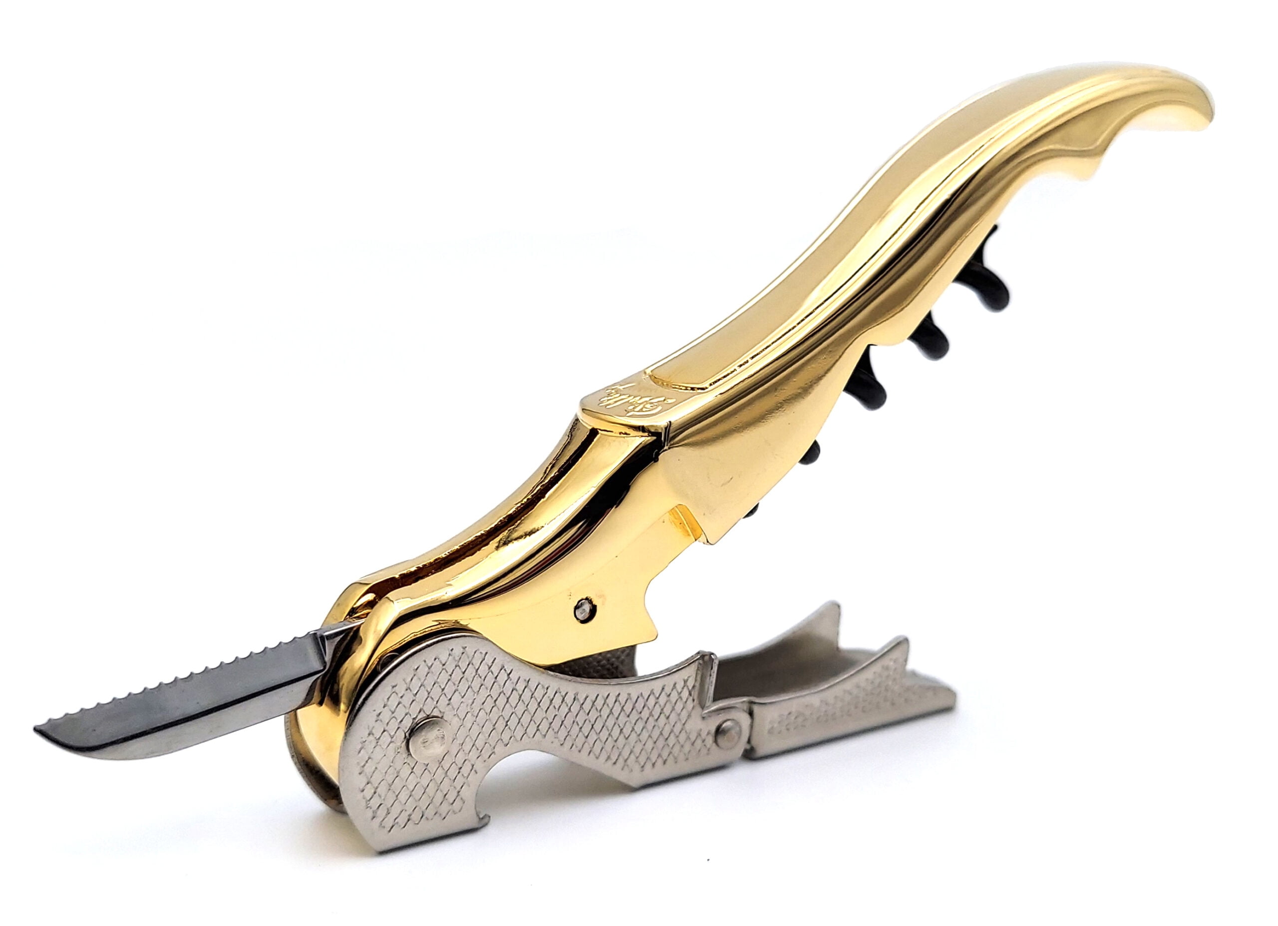 Pulltap's Classic 100 Wine Key Bottle Opener, Genuine Corkscrew, 24K