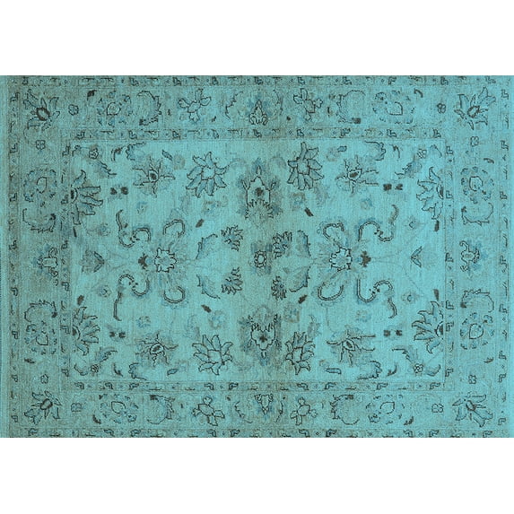 Ahgly Company Indoor Rectangle Oriental Light Blue Industrial Area Rugs, 2' x 3'