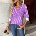 thumbnail image 2 of Women's Long Sleeve Tops 2026 Trendy Polka Dot V Neck Pullover Shirts Spring Causal Loose Fit Tunic Dressy Blouse, 2 of 7