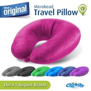 Cloudz Microbead Travel Neck Pillow - Bright Pink