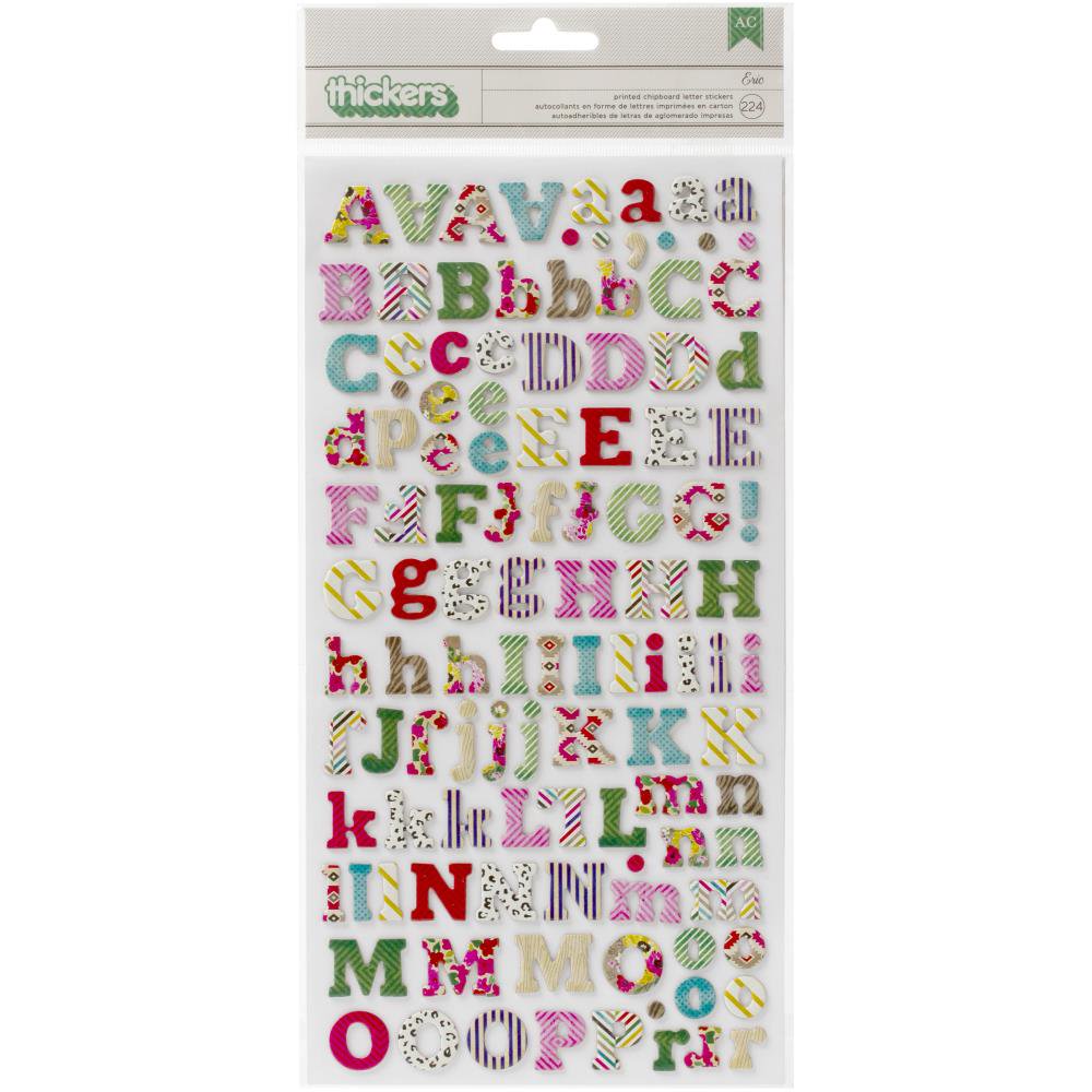 American Crafts On Trend Chipboard Thickers Alphabet Stickers, 51/2" x