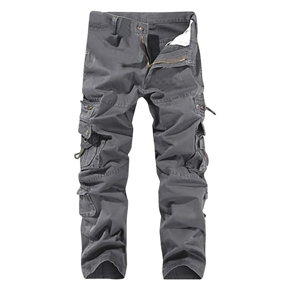 AherBiu Cargo Pants Men Hiking Work Trousers Casual Outdoor Tactical Utility Pants with Multi Pockets