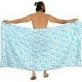 thumbnail image 4 of LA LEELA Men's Sarong Beach Cotton Linen Effect Pareo Sulu Beachwear Casual Wrap Swimwear For Men One Size Blue, Palm Tree Vacation, 4 of 5