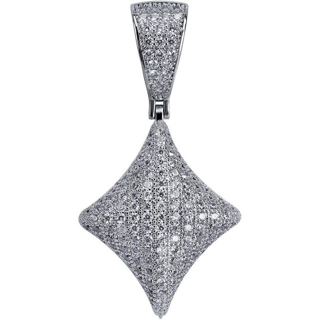 LAICAIW Iced Out Club Diamond Heart Spade Playing Cards Simulated Lab diamonds Pendant Necklace
