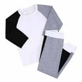 thumbnail image 2 of Elainilye Fashion Boys and Girls 2 Piece Set Round Neck Raglan Long Sleeve Top Long Pants Homewear Set Sizes 3M-13Y,Black, 2 of 9
