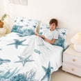 thumbnail image 3 of Erosebridal Sea Starfish Turtle Full Size Sheets,Summer Nautical Sealife Ocean Coral Bed Sheets 4-Piece, 3 of 6