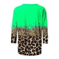 thumbnail image 4 of Pompotops T-shirt Ample à Imprimé Léopard pour Femmes, Manches 3/4, Col Rond, Décontracté, Liquidation, 4 of 5