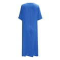 thumbnail image 5 of Women Dress Summer Casual Loose Fitting Long V Neck Dress Loose Bohemian Sundress, 5 of 5