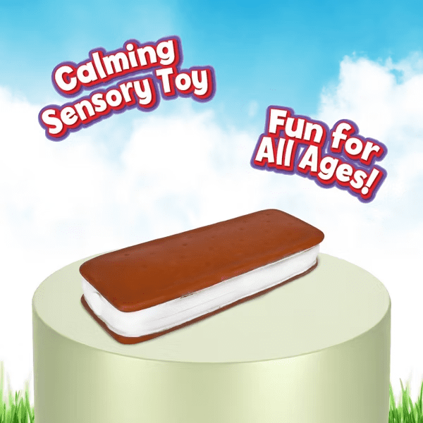 Squishy Ice Cream Sandwich - 10.5" Ultra-Soft Slow Rising Jumbo Squishy Ice Cream Sandwich, Stress Relief Toy for Adults, Focus & Relaxation