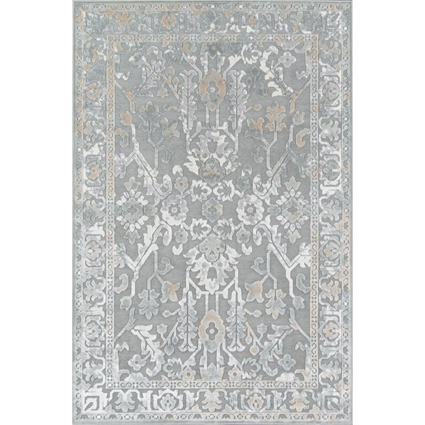 Momeni Harlow Machine Made ViscoseGrey Area Rug 5'3" X 7'6" Walmart