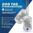 thumbnail image 2 of Medical Alert Dog Tags Necklace for Men - Customizable Laser Engraved 18 Lines, Stainless Steel Beaded 27” Chain with Emergency Medical Card & Personal Health Record Access, 2 of 8