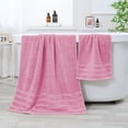 thumbnail image 4 of JML Pink Bath Towel Set of 8 Pieces - Cotton Blend Highly Absorbent Towels for Bathroom, 2 Soft Bath Towels, 2 Hand Towels, 4 Washcloths, 4 of 6