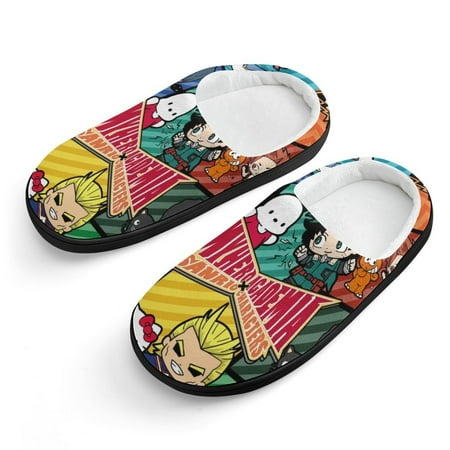 

My Hero Academia Slippers for Kids Cute Soft Plush Anti-slip Fluffy Fuzzy House Slippers Warm Soft Plush Non-Slip Indoor Outdoor Slip-on Shoes for Boys Girls