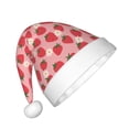 thumbnail image 2 of Fuzoiu Strawberry And Flowers Print Santa Hat Christmas Hat for kids,Santa Hats with Pompom, Unisex Xmas Holiday Hat for Christmas New Year Festive Party Supplies, 2 of 6