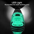 thumbnail image 4 of Cshidworld 20V Cordless Drill, Electric Power Drill Set with 1 Battery & Charger, 3/8" Keyless Chuck, 2 Variable Speed & LED Light, 266 In-lb Torque, 25+1 Position and 34pcs Drill/Driver Bits(Green), 4 of 7
