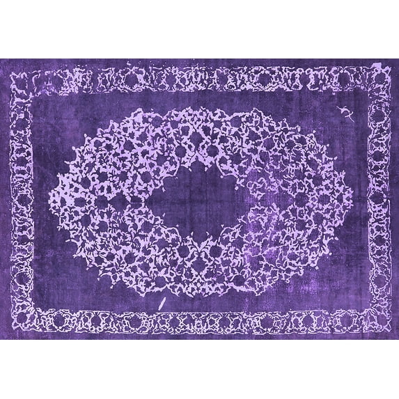 Ahgly Company Indoor Rectangle Oriental Purple Industrial Area Rugs, 4' x 6'
