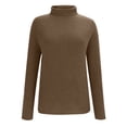 thumbnail image 3 of Gytharion Women's Turtleneck Sweaters Regular Solid Color Long Sleeve High Neck Knit Pullovers with Ribbed Cuffs Classic Jumper Tops, 3 of 8