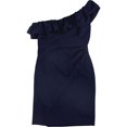 thumbnail image 1 of Ralph Lauren Womens Solid Ruffled Dress, Blue, 6, 1 of 1