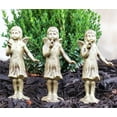 Set Of 3 Cast Iron Rustic Enchanted Fantasy Girl Fairy Pixie With Bird ...