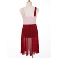 thumbnail image 4 of CHICTRY Girls Mesh Color Contrast Dance Dress Sleeveless Ballet Lyrical Dance Stage Performance Camisole Leotard Red 16, 4 of 7
