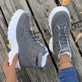 thumbnail image 6 of CAICJ98 Winter Boots for Women Comfortable Outdoor Anti-Slip Ankle Boots keep Warm Booties Lace Up Flat Platform Shoes Women Snow Boots (Grey,Size 6.5), 6 of 7