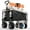 Black, variant on Large Collapsible Folding Wagon, 560 lbs Heavy Duty Big Bucket Utility Garden Cart with Oversized Tank Wheels for Sports, Shopping, Camping Kids, Black