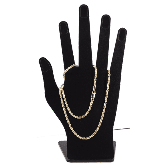 Solid 925 Sterling Silver 14K Gold Plated 7" Italian Rope Chain Bracelet 2.5MM, Stamped 0.925, Unisex Jewelry by MST, all Ages