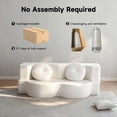 thumbnail image 6 of 2-in-1 Convertible Folding Sofa Bed, Sleeper Sofa with Pillow, Teddy Fabric High-Density Foam Floor Mattress Sleeper for Living Room, Guest Use, Office, Apartment, No Assembly Required (Beige), 6 of 6