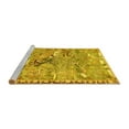 thumbnail image 2 of Ahgly Company Machine Washable Indoor Round Animal Yellow Traditional Area Rugs, 4' Round, 2 of 4