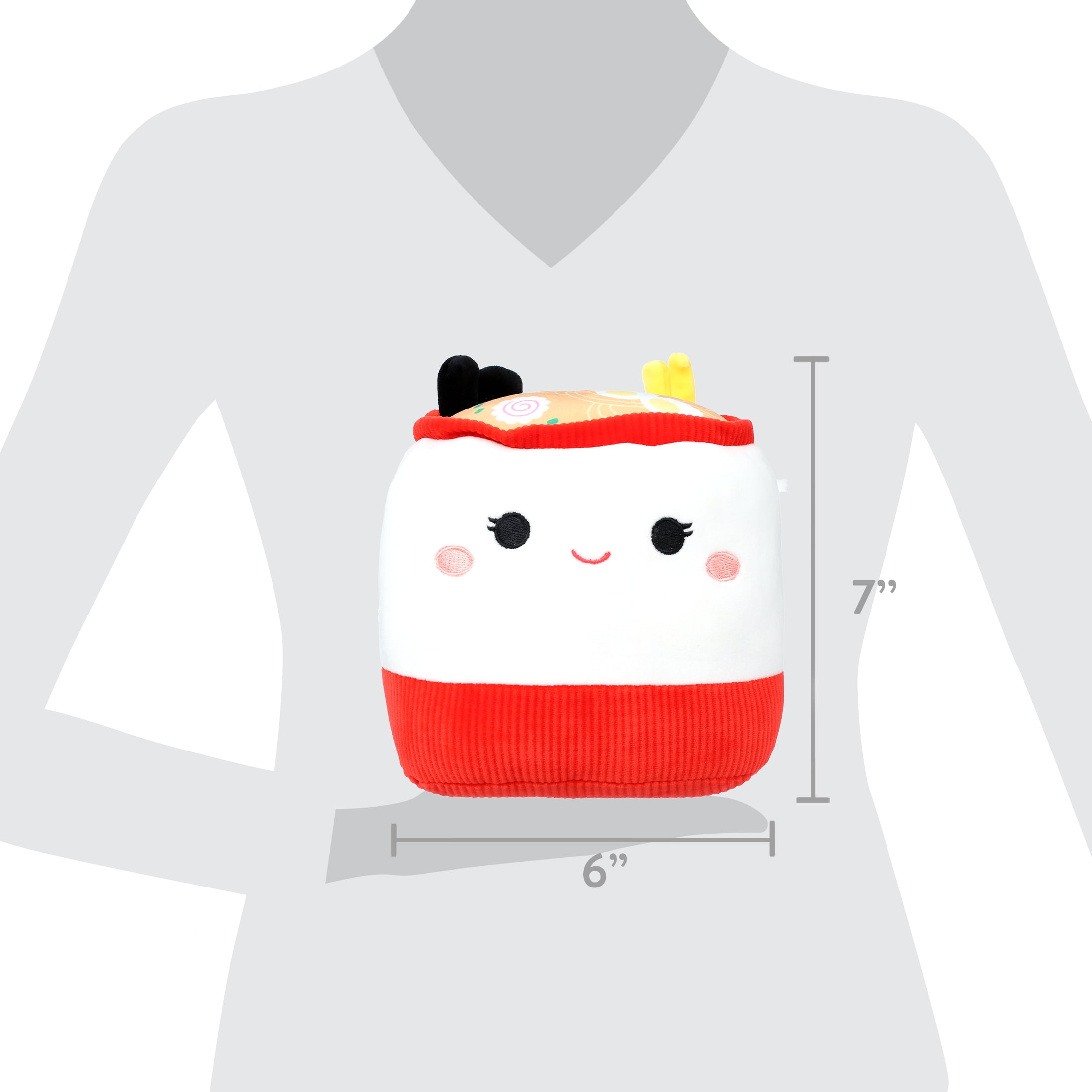 Original 7 inch Raisy the Ramen Bowl Dog Toy - Medium Ultra soft Official Squishmallows Plush Pet Toy