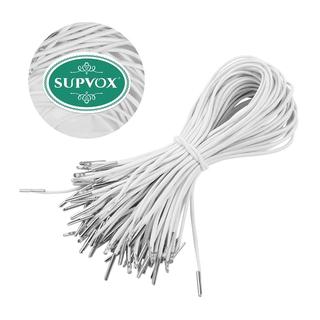 HINTRMENT 50Pcs Elastic Strings for Masks Barbed Band White for Crafting Projects Back to School