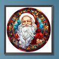 thumbnail image 2 of 5D bricolaje taladro redondo completo diamante pintura Santa Claus vidriera decoración del hogar JShteea El nuevo, 2 of 9