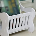 thumbnail image 2 of Table d'Appoint Mini en Bois Blanc avec Panier de Rangement et Porte-Revues pour Salon, Usage Quotidien, Ronde, Petit Format, 2 of 4