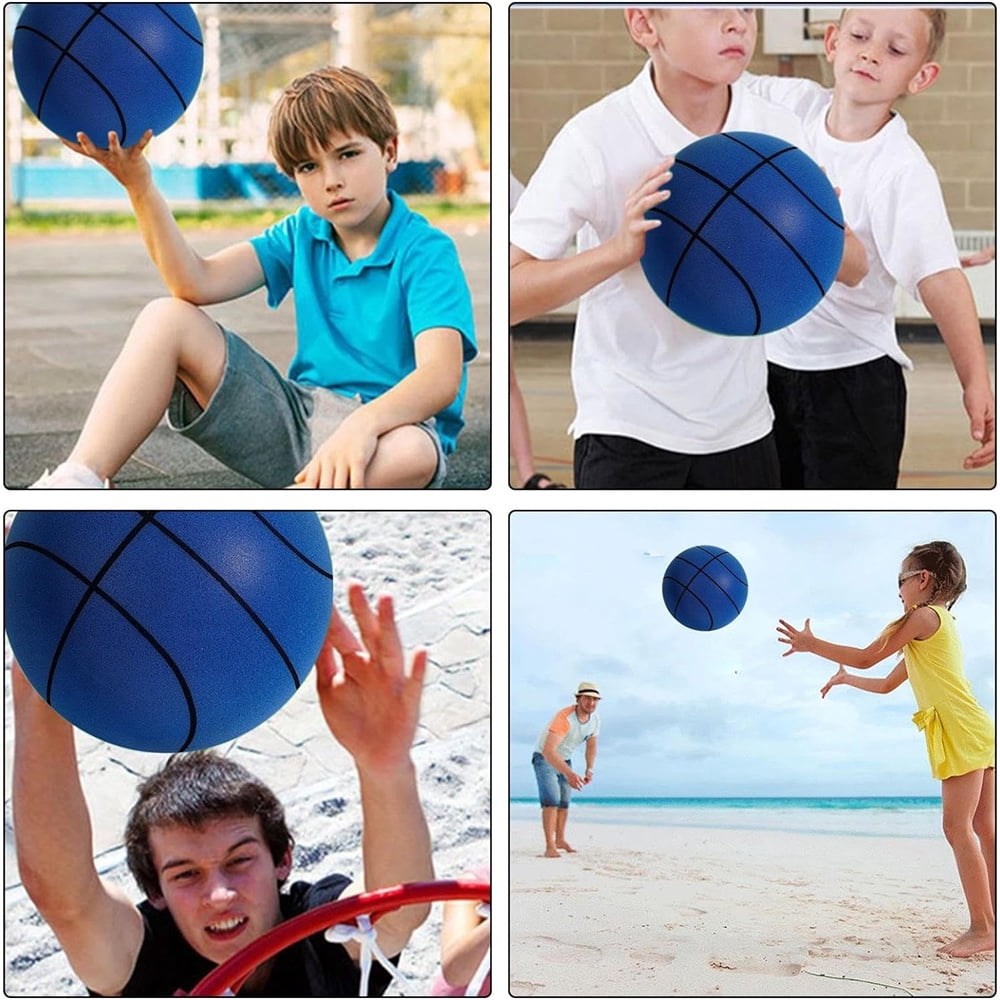 NOGIS Silent Basketball, Newest Foam Basketball Indoor Training Ball, Uncoated High-Density Foam Ball Low Noise Basketball Training for Various Indoor Activities（Blue）