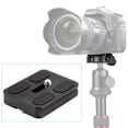 thumbnail image 2 of Paquete de 2 tornillos de placa de liberación rápida de metal universal PU-50 de 50 mm, que cumplen con el estándar para rótula de trípode de cámara (negro), 2 of 5