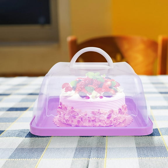 Supvox Plastic Cake Carrier With Handle Cake Packing Container Insulated Dessert Box For Outdoor Use
