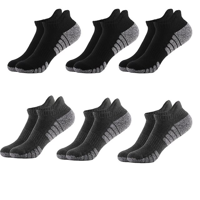 xl 6 pares de calcetines gruesos para correr con parte inferior de toalla, calcetines náuticos de algodón, calcetines deportivos antideslizantes, absorbentes del sudor y transpirables