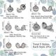 thumbnail image 2 of 10 piezas de 5 estilos de dijes de jaula de latón, dijes de medallón, soporte de piedra, collar, jaulas de cuentas huecas de plata en espiral, colgantes de bola de carillón redondo, 2 of 9