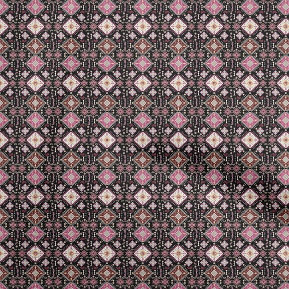 oneOone Polyester Spandex Black Fabric Asian Kilim Sewing Fabric By The Yard Printed Diy Clothing Sewing Supplies 56 Inch Wide
