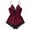 Burgundy, variant on Sexy Lingerie Bodysuit for Women Lace Solid Sedin Seductive Sling Jumpsuit Suit Red