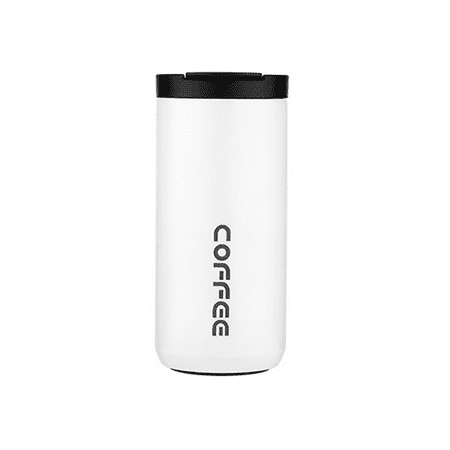 

400Ml Stainless Steel Coffee Mug with Lid Thermal Cup Cafe Travel Drinkware Insulated Water Bottle White