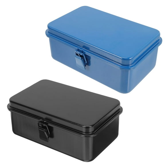 CATIEBYE 2-Pack Heavy Duty Tool Organizer Storage Box, Iron Construction, Assorted Colors, Ideal for Car Tools and Accessories