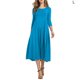 thumbnail image 5 of Vestido de mujer Jumpingount Cuello Media manga Traje de columpio grande Color Cielo azul L, 5 of 6