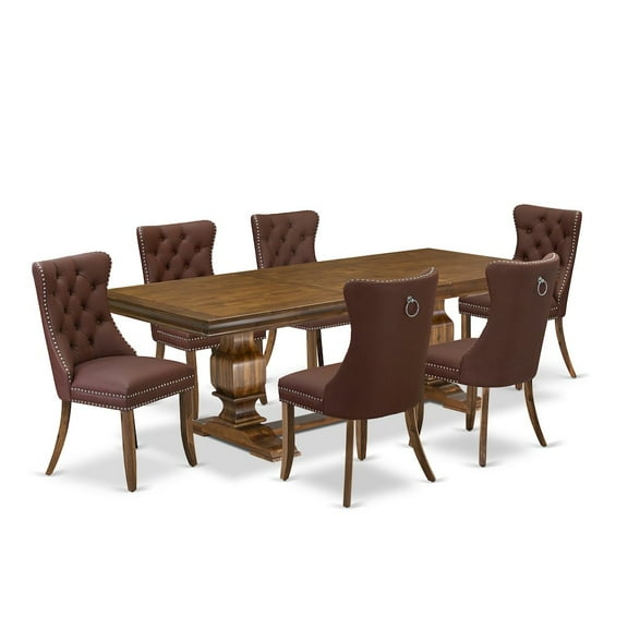 Luxe by East West Furniture 7 piece Modern Dining Table Set of a Kitchen Table and 6 Dinner Chairs