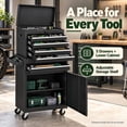 thumbnail image 2 of Enyopro 5-Drawer Rolling Tool Chest, Sliding Metal Drawer Tool Storage Cabinet, Tool Box with Brake Wheels, Black Detachable Tool Cart /w Tool Bag , Black, 2 of 8