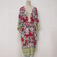 thumbnail image 5 of TEELYNN Boho algodón rayón estampado floral suelto pareo mujer bata casual manga larga caftán bikini vintage ropa de playa vestidos, 5 of 5